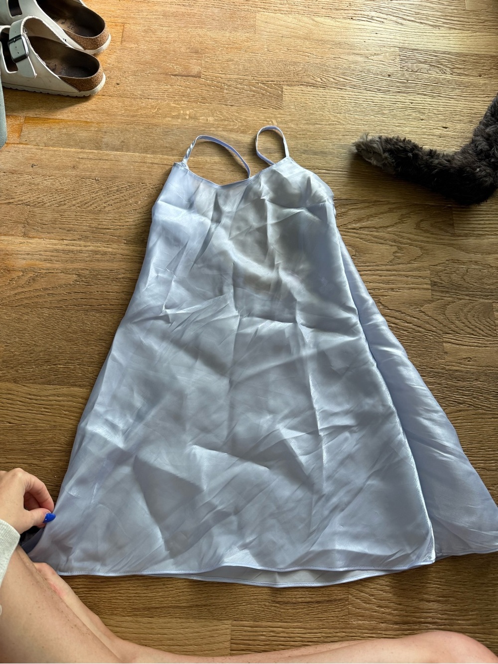 Victoria's Secret Light Blue Satin Slip Chemise